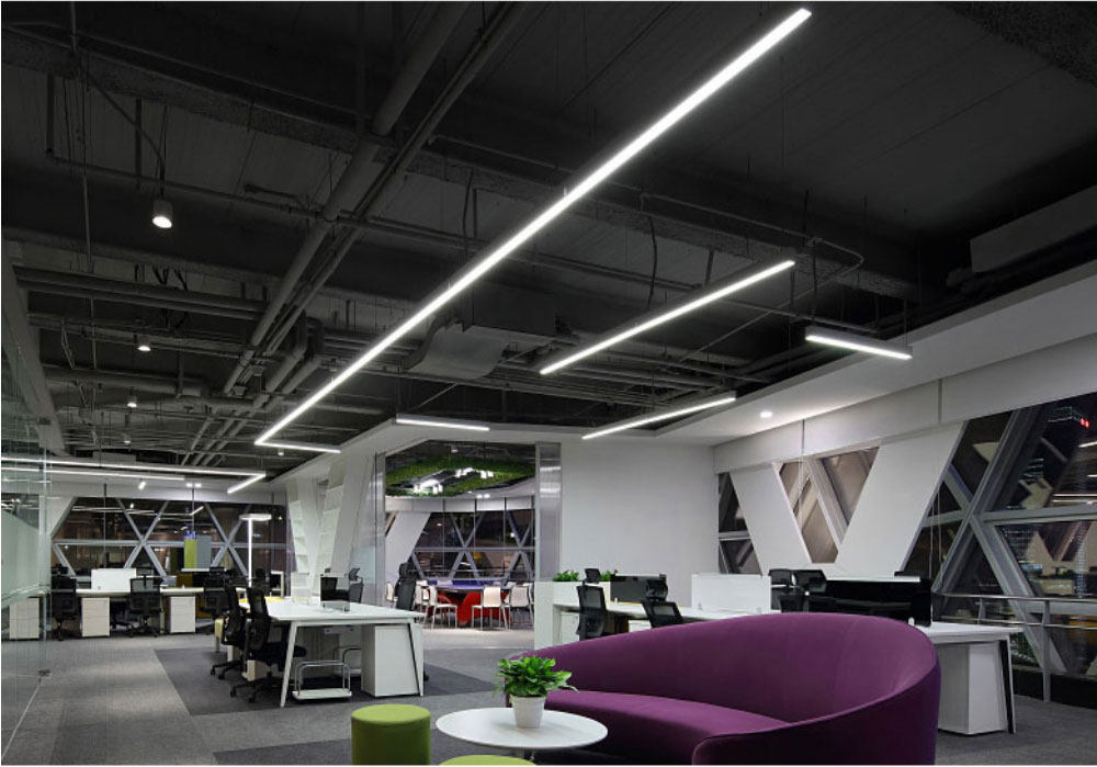 长条led办公室照明吊灯写字楼工程灯具条形拼接吊灯