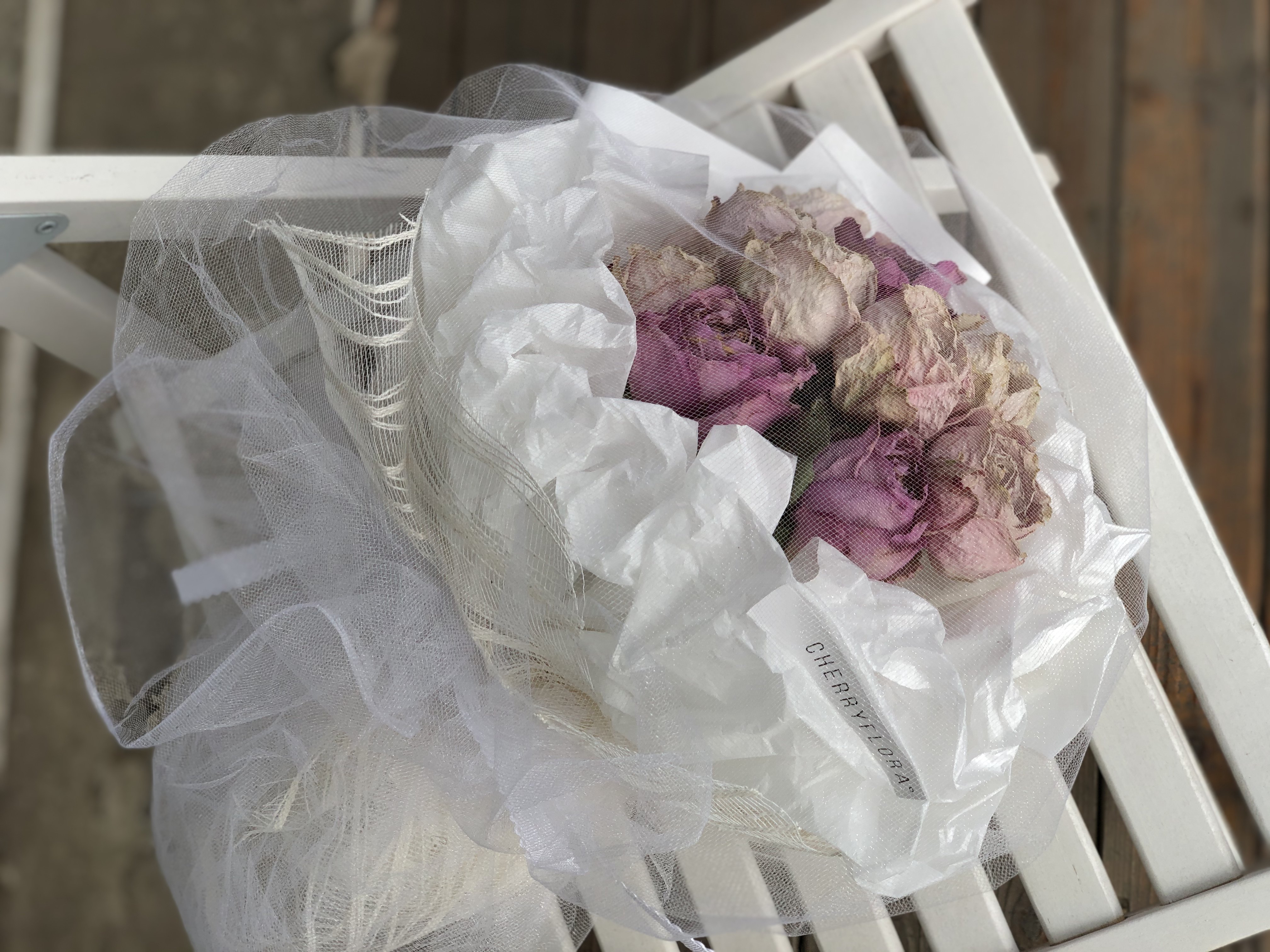 樱桃复古干花cherryflora女神礼物白纱玫瑰干花