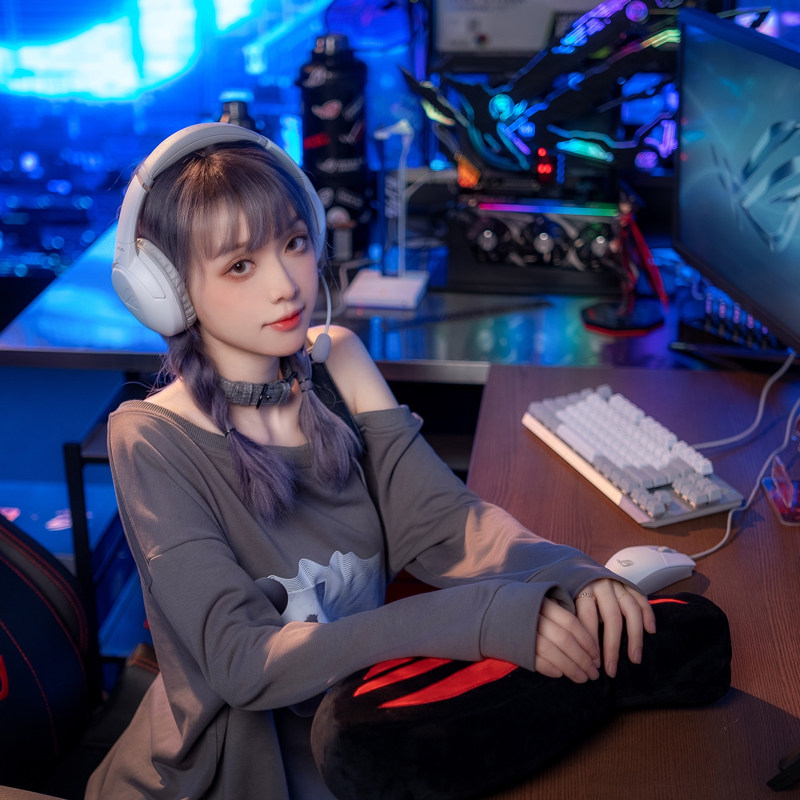 华硕游手动手运动耳麦游戏降噪ai耳机电竞电脑耳机