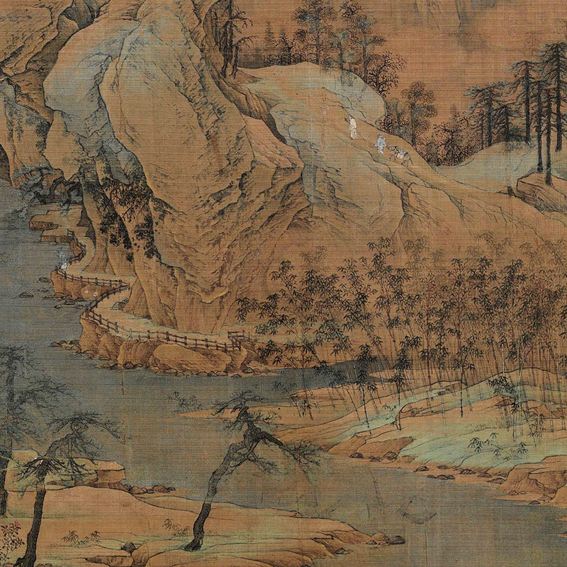 南宋赵伯驹江山秋色图宋元明清历代名家真迹山水画国画