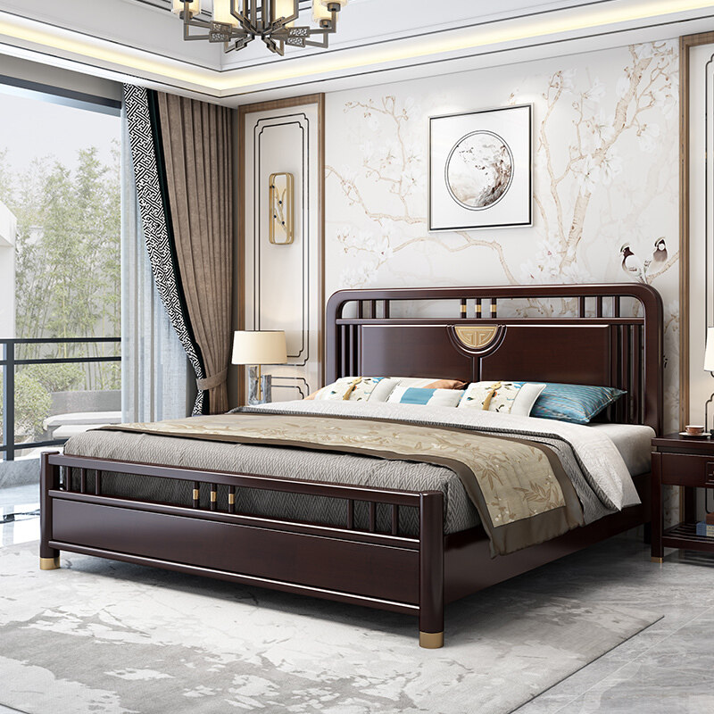 实木新中式奢侈1.5米单人大床1.8米主卧实木床