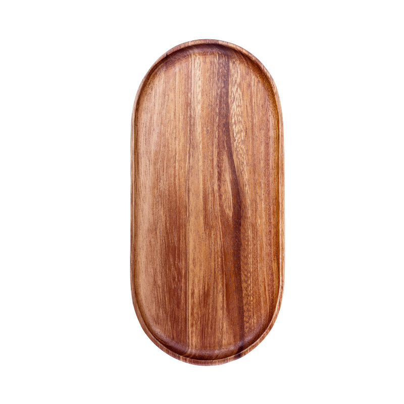 家用日式无印风椭圆果盘长方形茶杯托盘