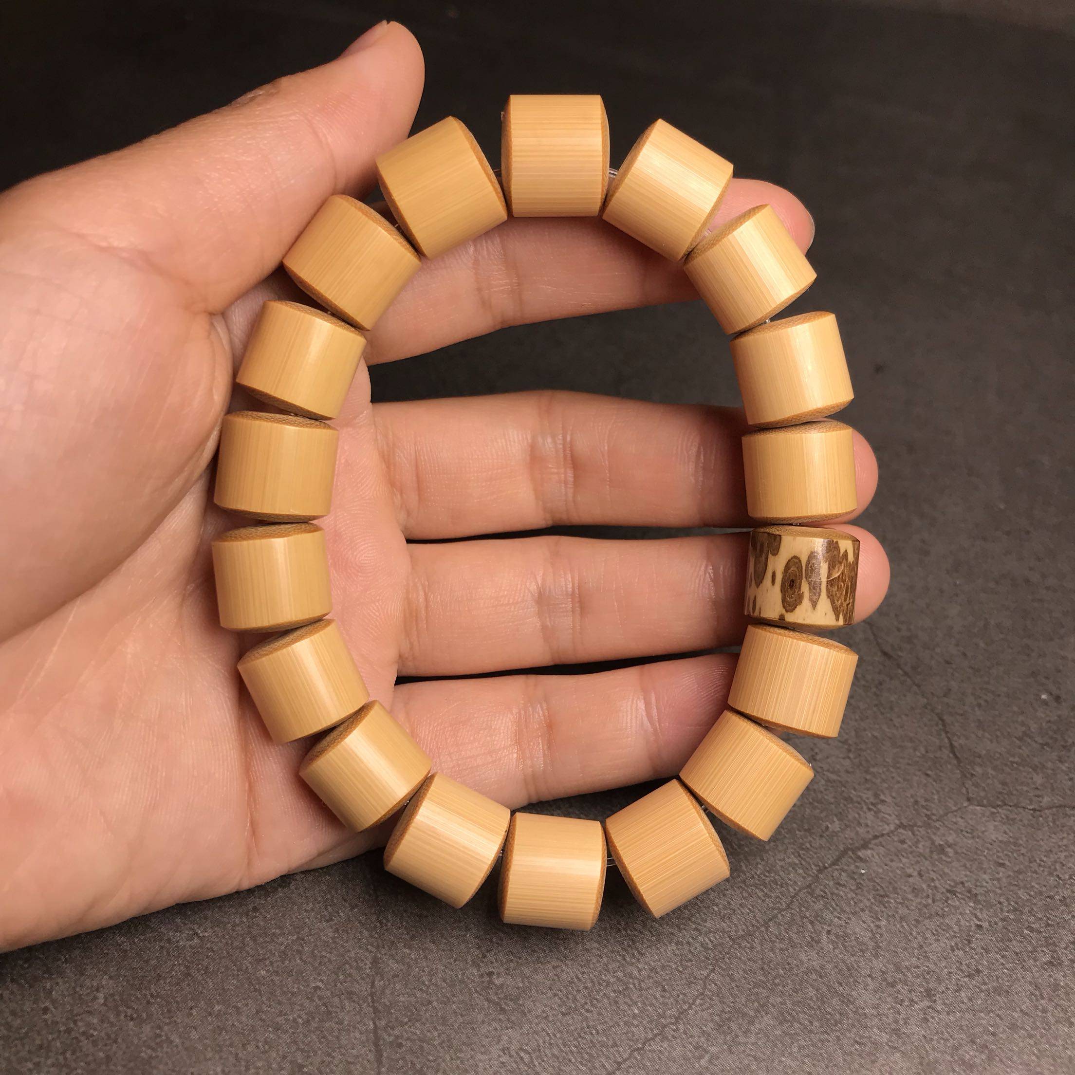 手串玉竹高密度密度文玩竹子梅鹿竹手串佛珠