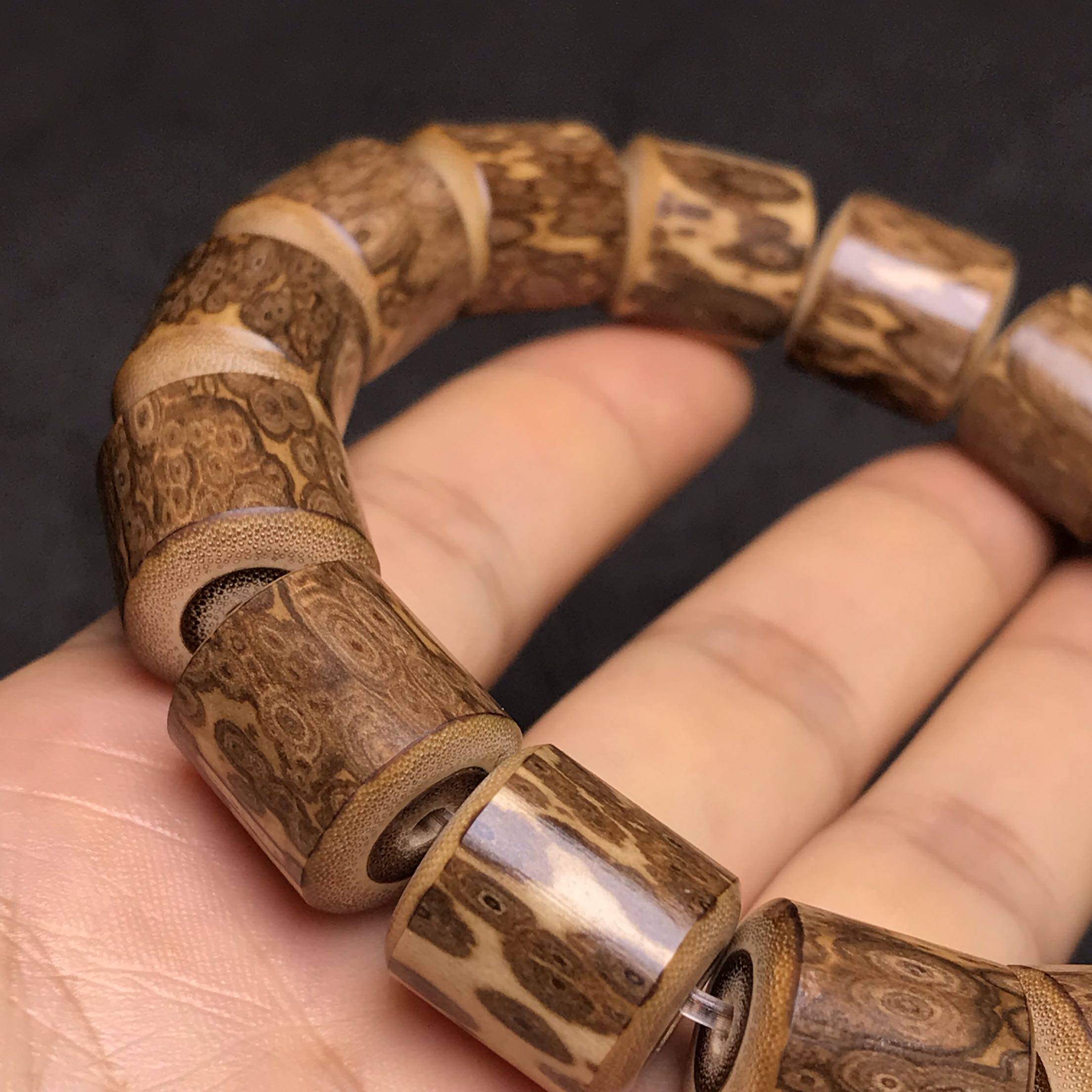 手串一生梅鹿竹手串男士文玩斑竹老梅竹子佛珠