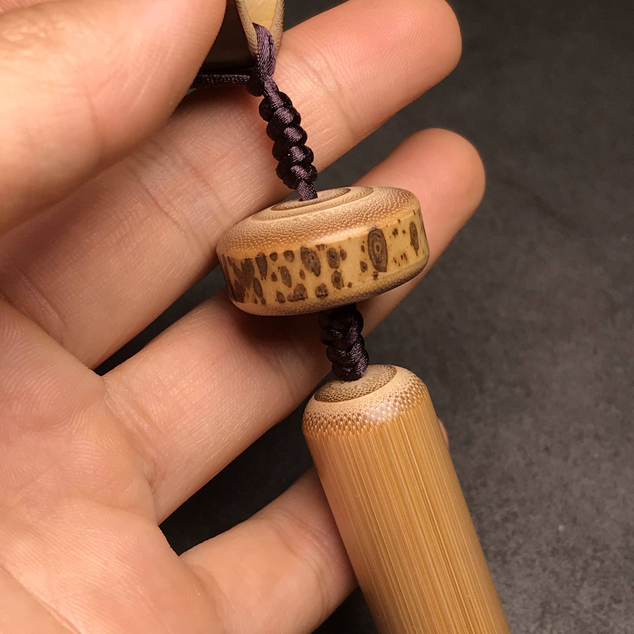 玉竹一生手把件配梅鹿面包圈老煤竹圈挂件钥匙其他diy饰品配件