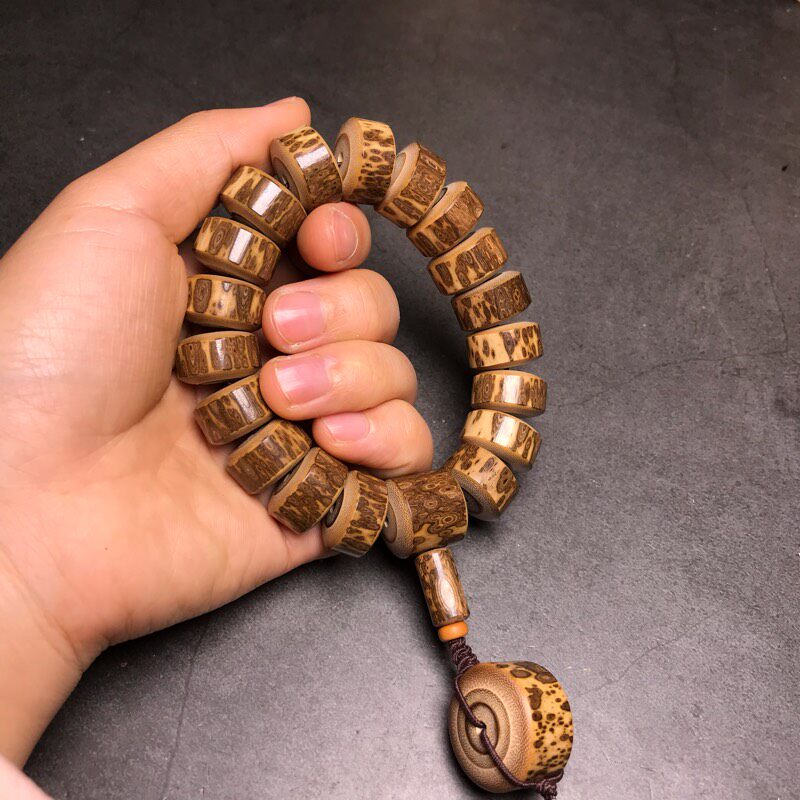 一生手工梅鹿竹手串斑竹手持面包文玩竹子手串佛珠