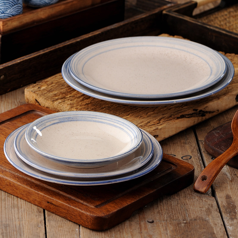 平盘陶瓷圆形平底浅盘水果果盘饭店餐厅家用盘