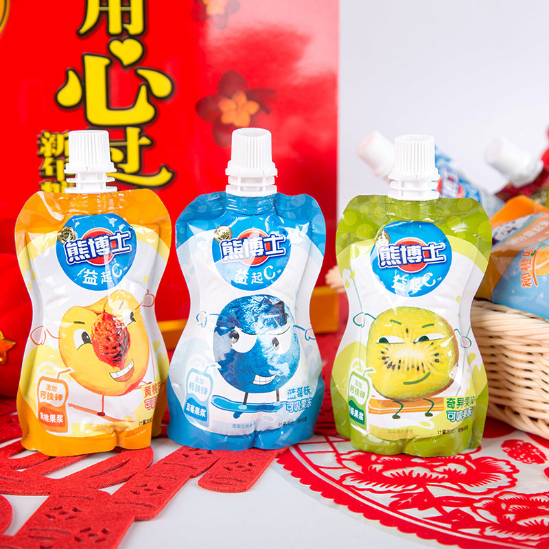 果冻果汁徐福记熊博士益起可吸多口口味儿童吸吸果冻
