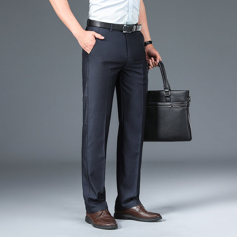 天猫夏季爸爸中老年高腰直筒西裤休闲裤