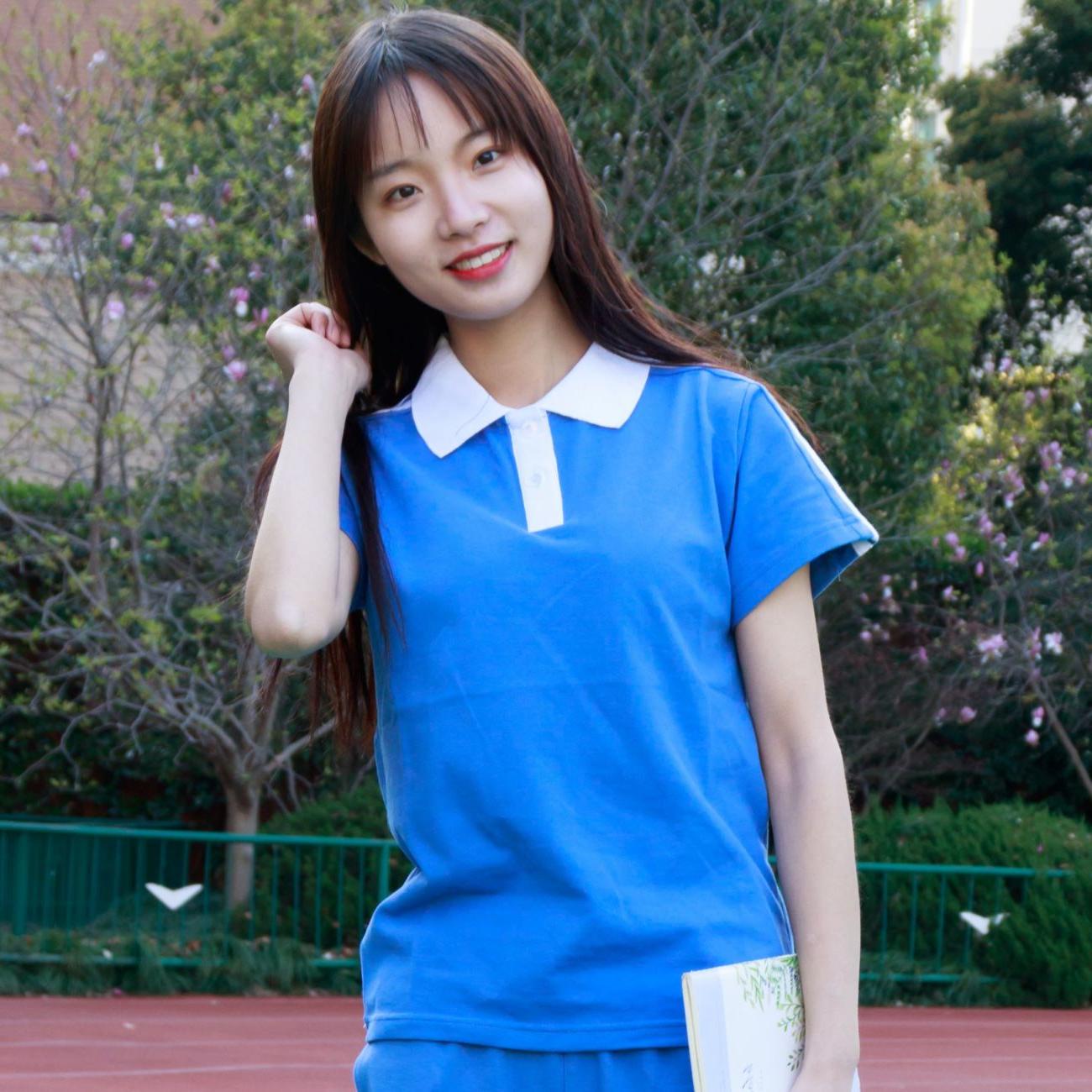 校服纯棉中高短袖女同青春刘亦菲夏季学生校服