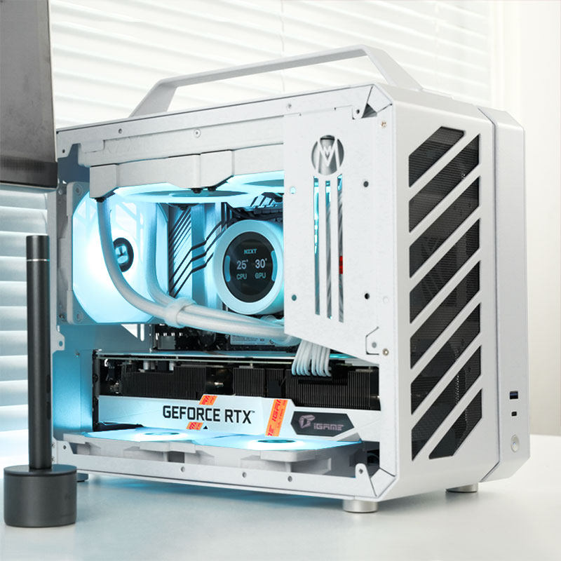 机械侧透电脑迷你台式水冷matx大师itx便携机箱