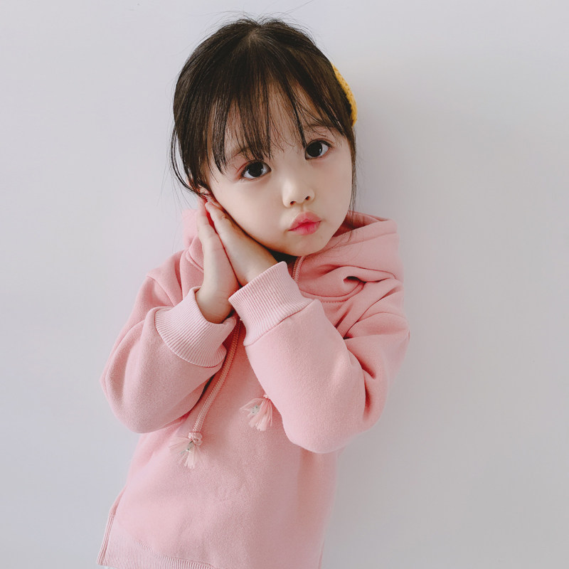 网红女童卫衣2020秋冬新款韩版潮可爱宝宝洋气加绒加厚儿童外套