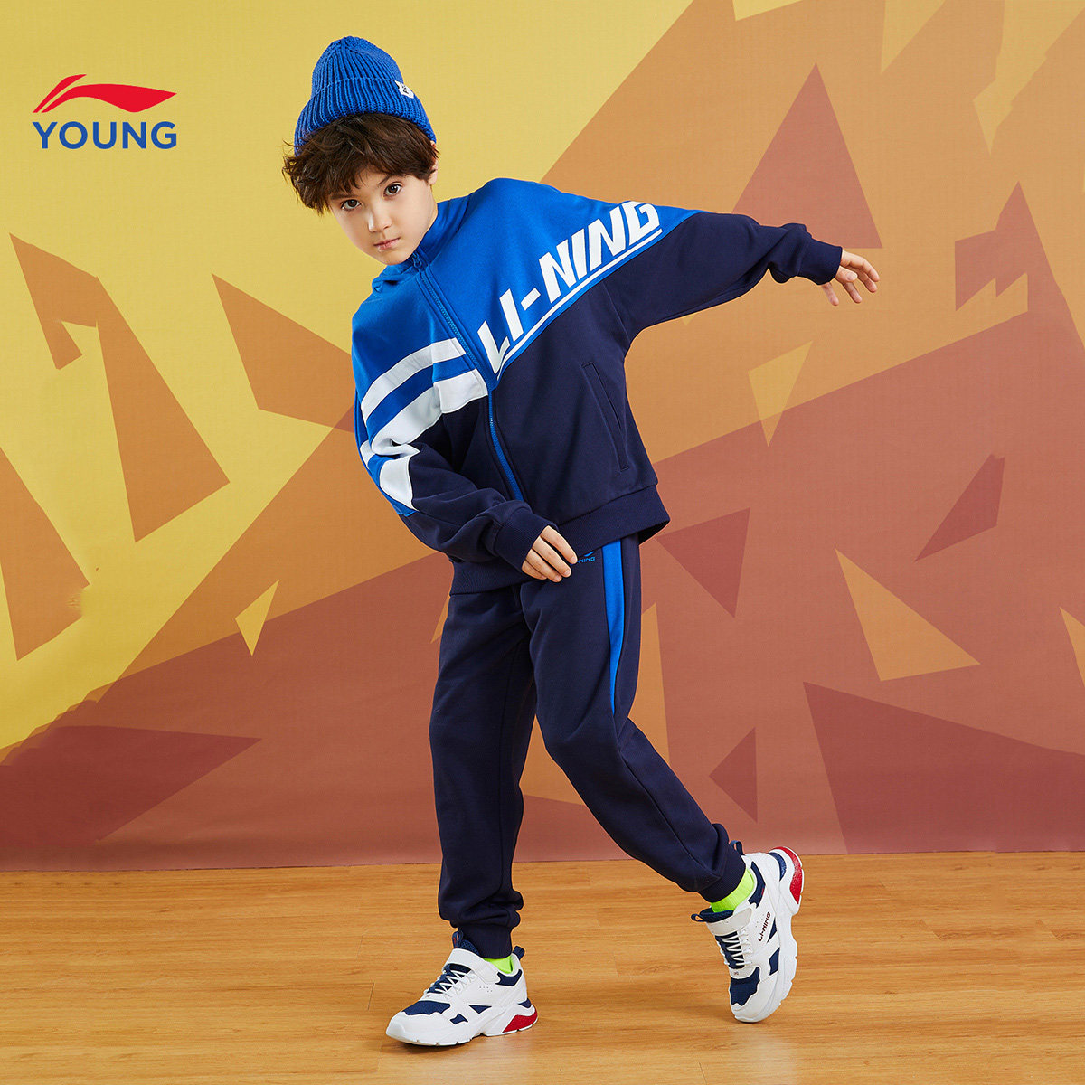 双11预售李宁儿童套装针织运动套装