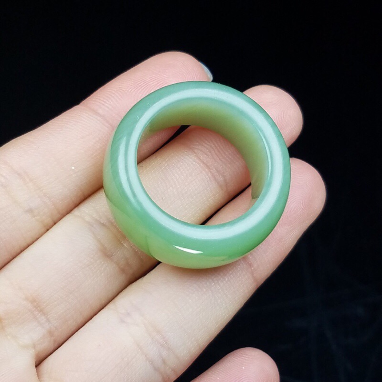 新货纯天然俄料和田玉冰菠菜猫眼碧玉戒指指环手饰