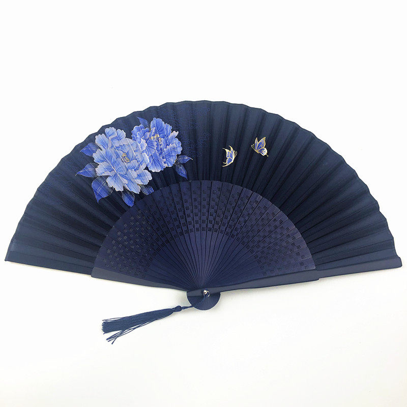 扇子中国国风折扇纯色造型古典古风女式折叠扇子