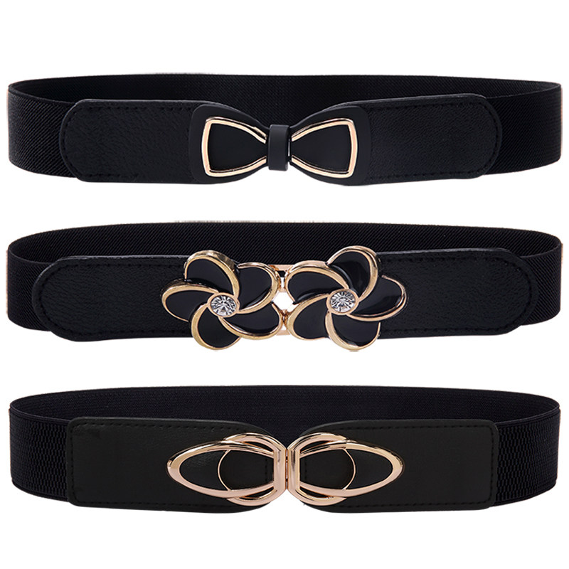 女士松紧细腰腰带装饰连衣裙弹力修身皮带百搭腰带