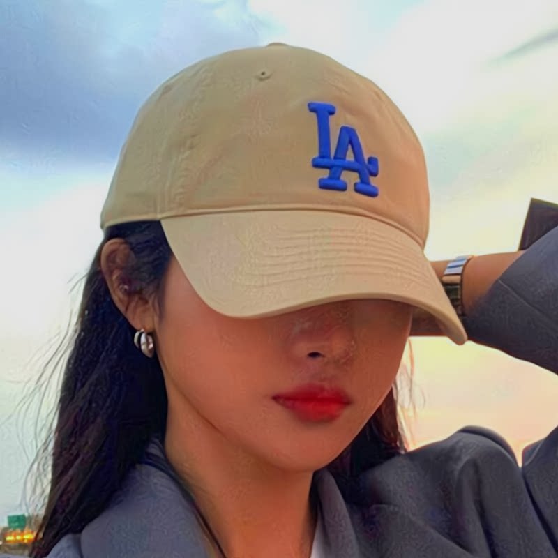 韩国mlb大标顶帽休闲泫雅同款卡其深帽鸭舌帽帽子