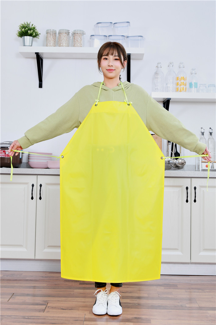 围裙黄色防水餐饮厨房厨师防油围兜加厚耐酸围裙