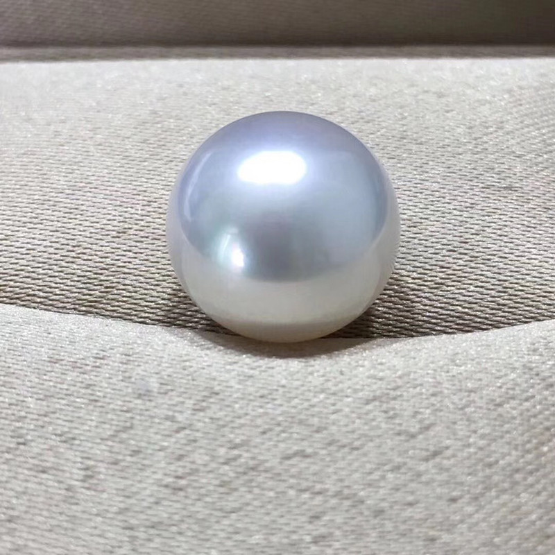 正品正圆微微瑕 爱迪生天然色淡水大珍珠裸珠白色12-13mm半孔珍珠