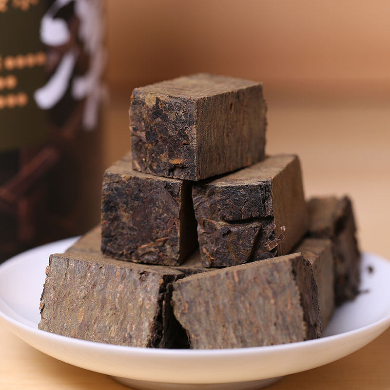 白沙溪黑茶传统花砖 三年陈花砖茶块罐装免撬茶200g 湖南安化黑茶