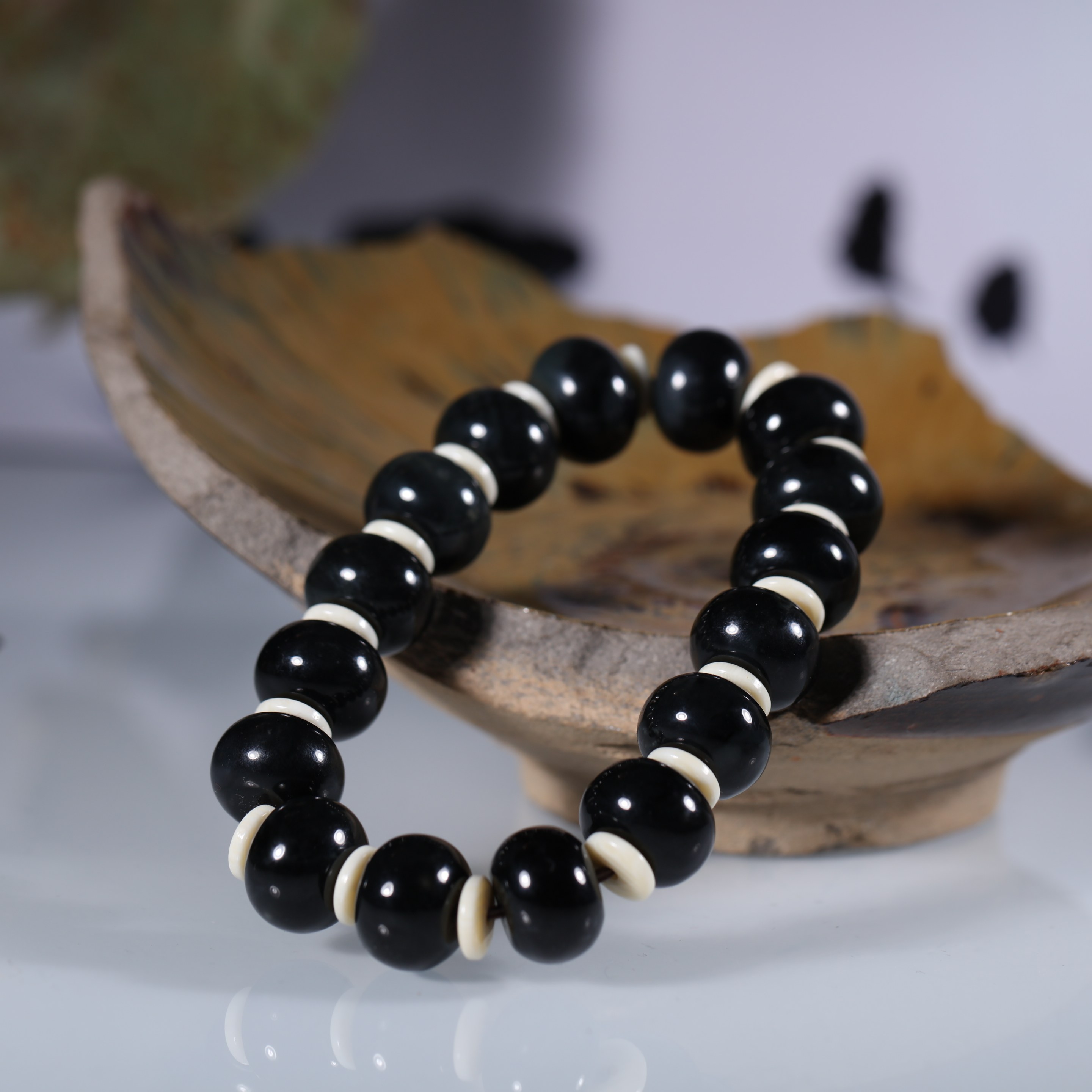 传承承玉天然玉石玉器珠宝和田墨玉鼓珠算盘手饰