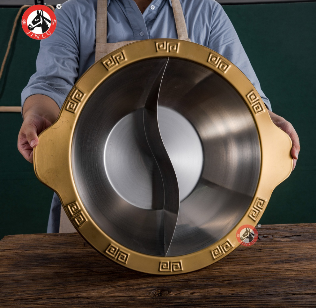 火锅加厚不锈钢锅具商用电磁炉专用大号号子母锅火锅