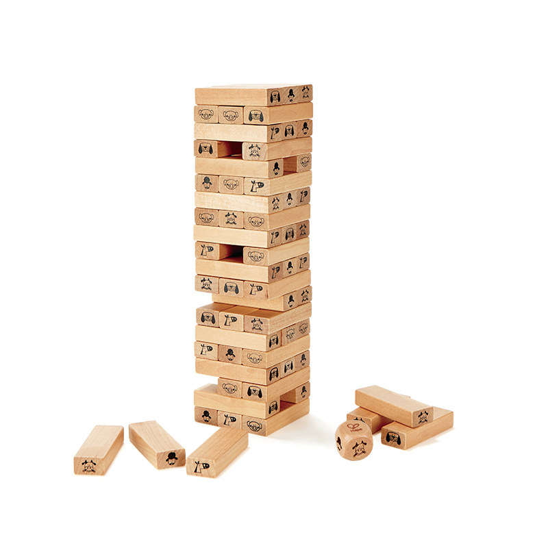 hape叠叠高抽抽叠叠乐积木儿童成人层层叠木条桌游游戏叠叠乐