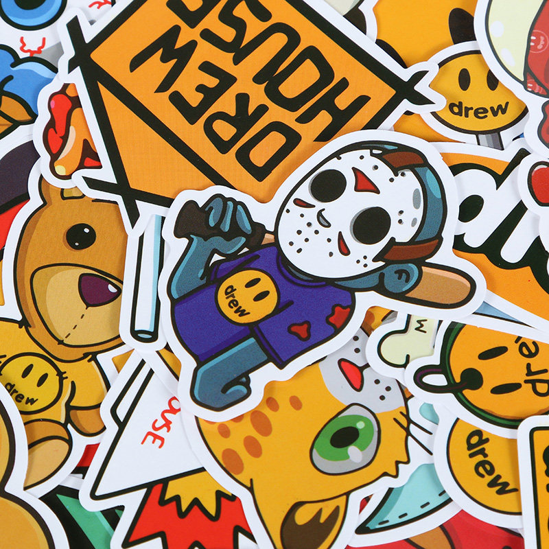 50张drewhousediy笔记本电脑ipad水杯pvc防水潮牌行李箱贴纸