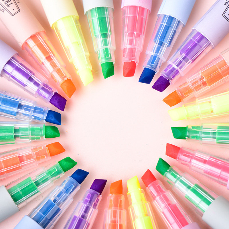 得力荧光笔重点标记绘图绘画涂鸦学生多用途阅读荧光笔