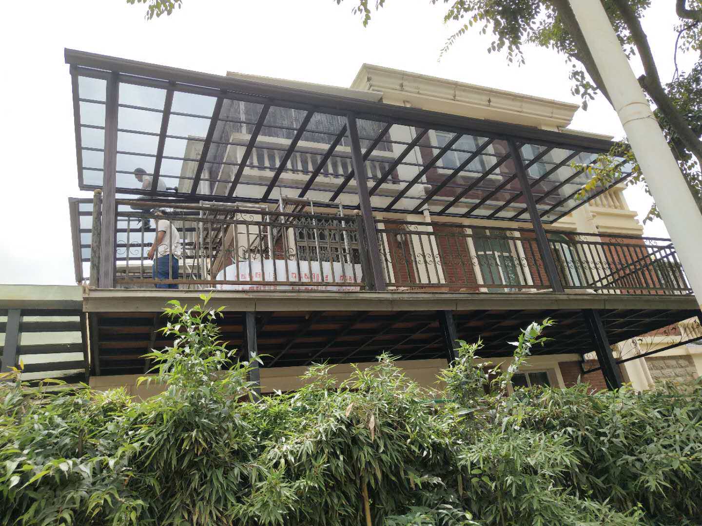 云南昆明铝合金露台雨棚阳台遮阳棚别墅定制露台挡雨棚庭院雨棚