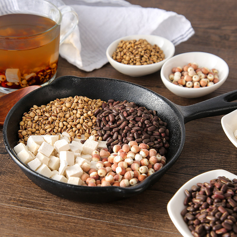 炒薏米赤小豆芡实茯苓茶 熟小薏仁米 祛泡水湿茶 红豆薏米仁熟茶