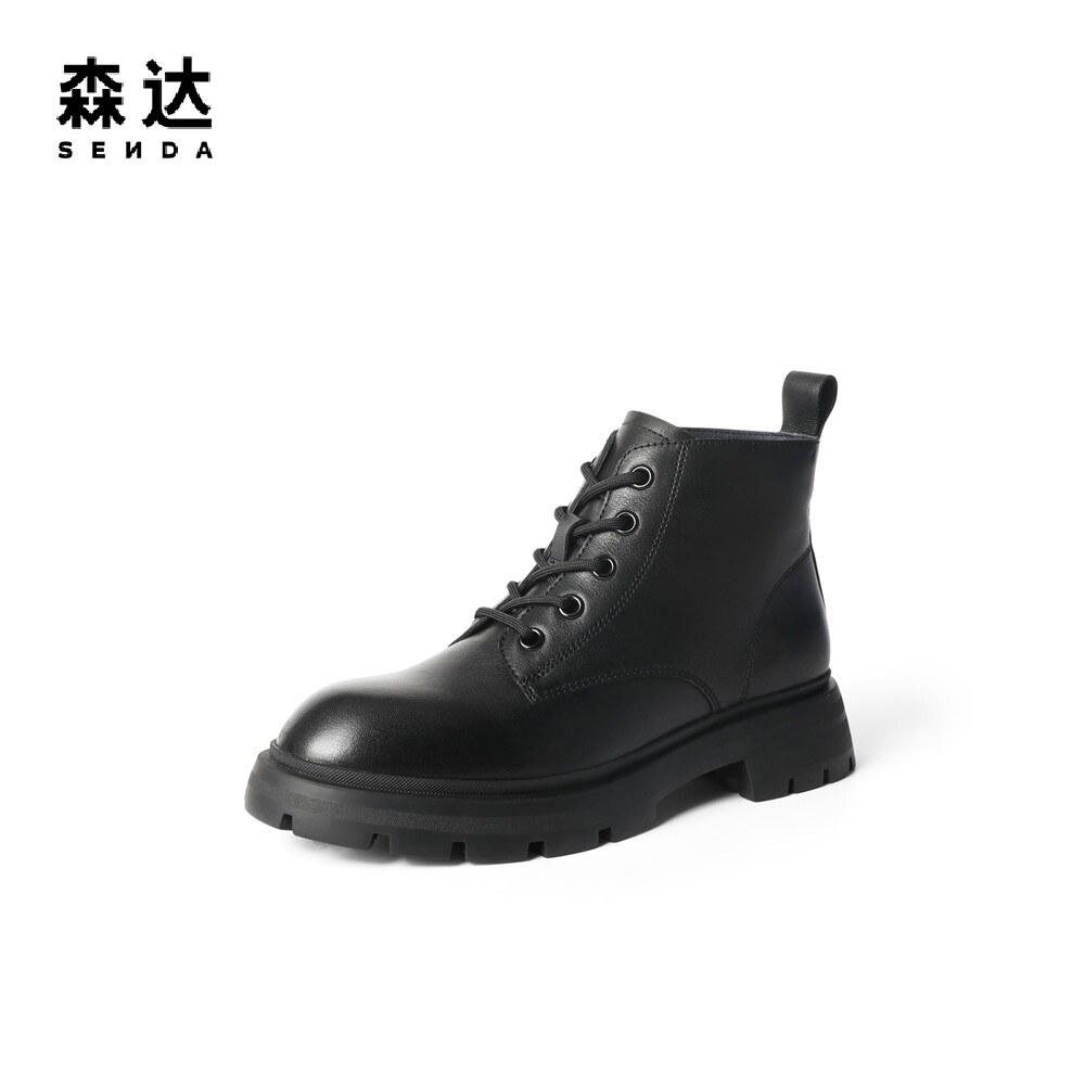 新款 森达2021冬季 简约机车风户外休闲女马丁靴4c940dd1 商场同款抖