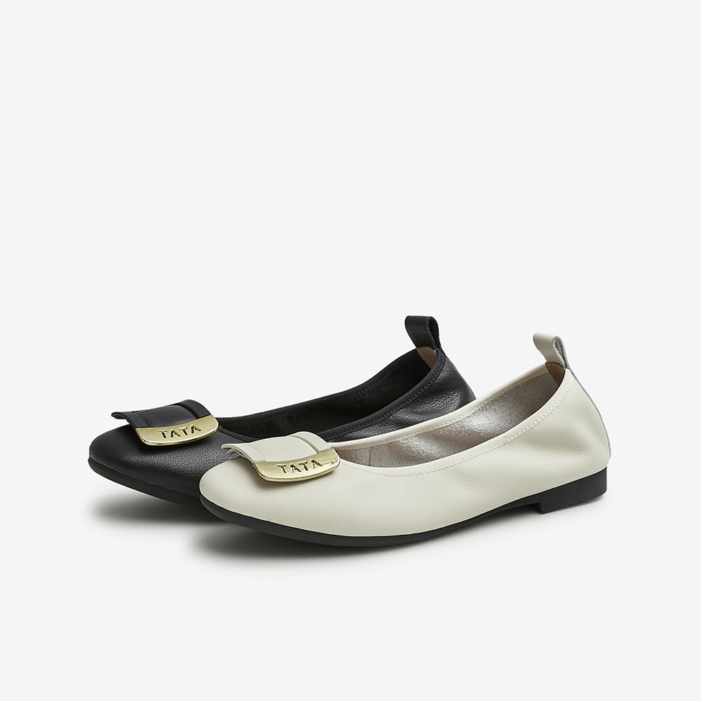 百搭tata他她2023时尚休闲平底浅口单鞋女鞋单鞋