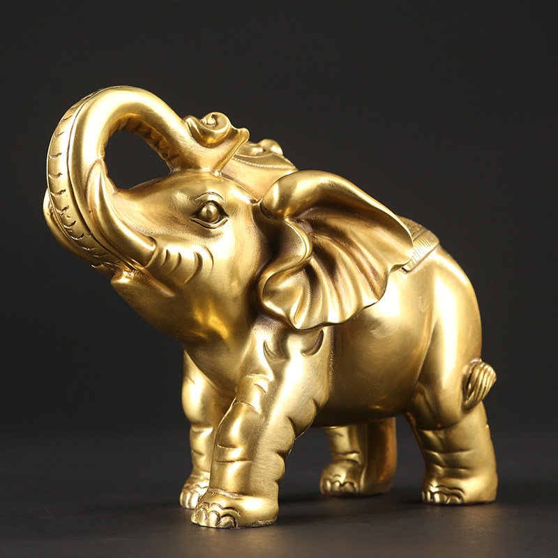 铜大象摆件吉祥瑞象一对招财镇宅对象店铺开业礼品办公室装饰大象