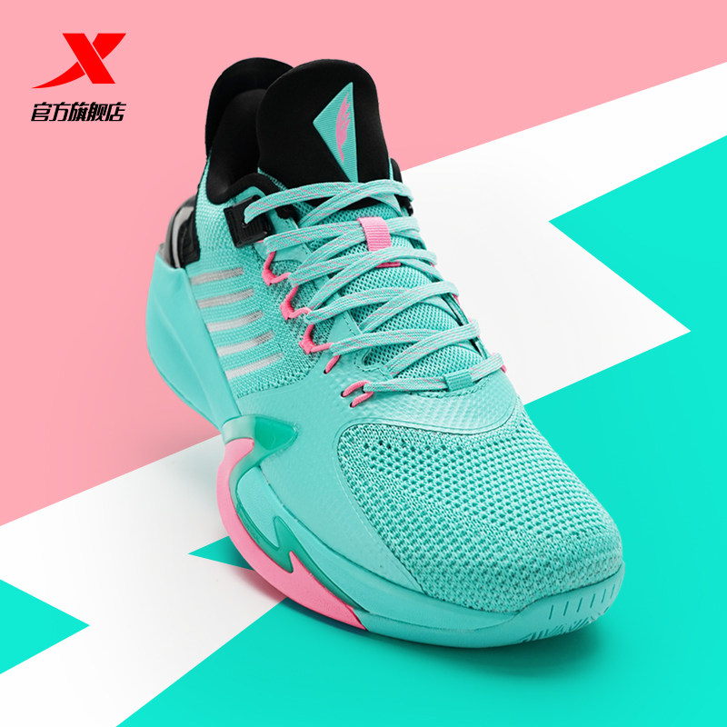 篮球特步轻羽2代男鞋球鞋2021年夏季耐磨透气篮球鞋