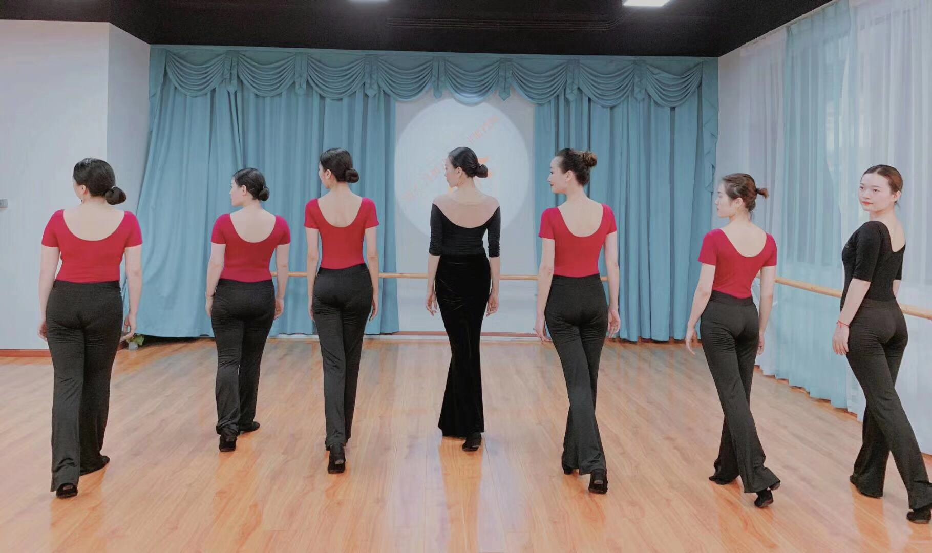 秋冬优雅仪态形体服身所导师服模特礼仪练功服女套装黑色修身丝巾