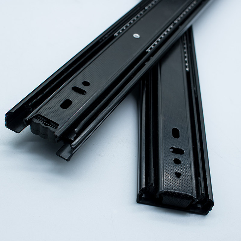 不锈钢抽屉轨道三节加厚缓冲阻尼静音导轨