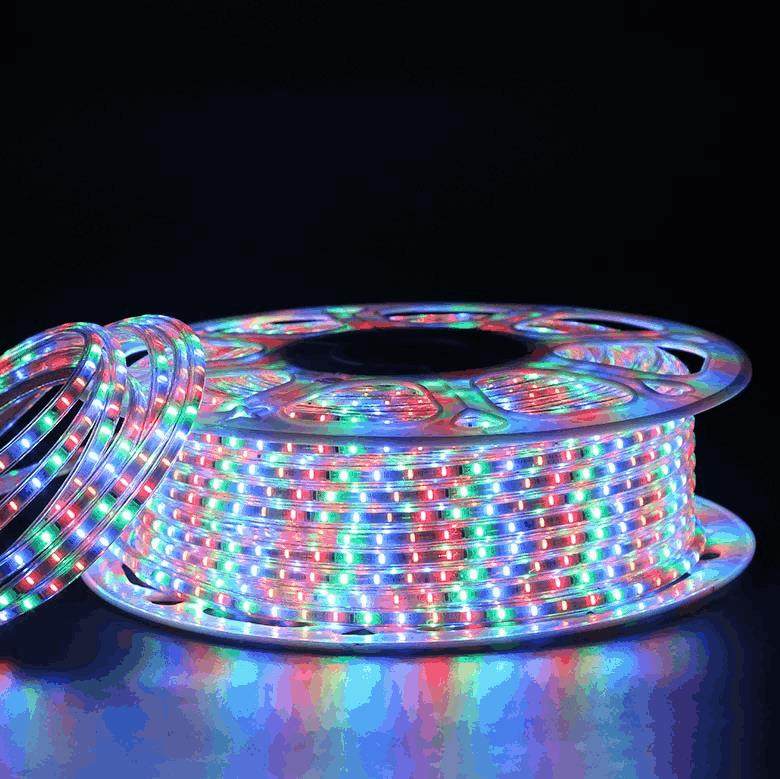 跑马灯带led七彩变色改装通用220v流水爆夜市12v摆摊闪招牌彩灯防