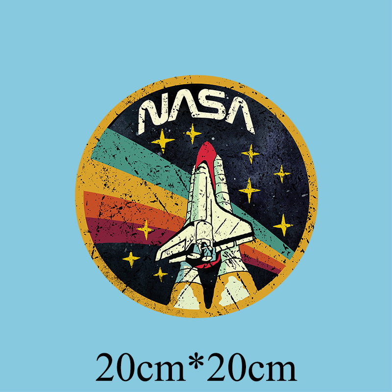 水洗nasa航天飞机diy烫画图案级过粉耐热转印柯氏布贴