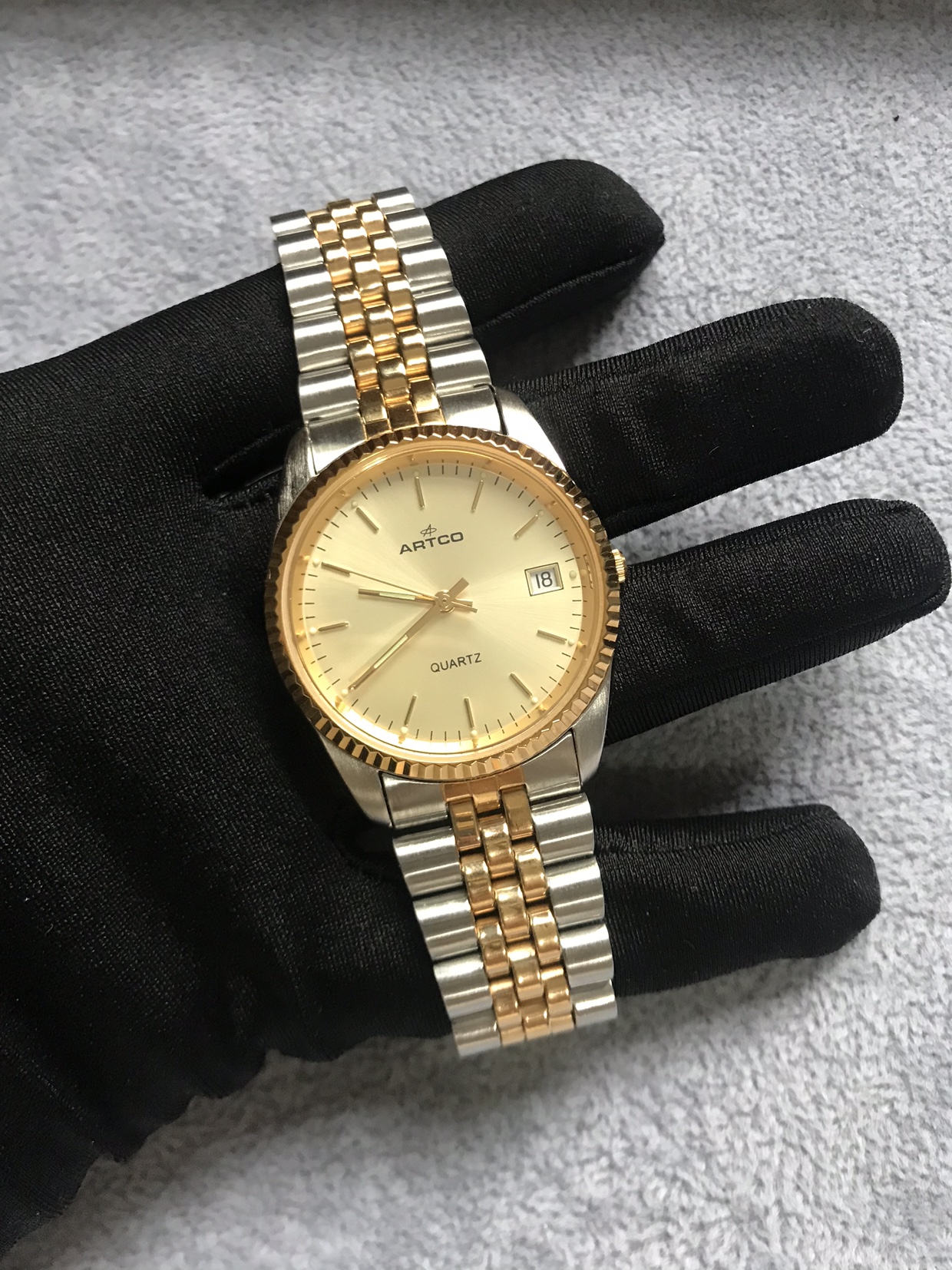 如梦一场大佬风格间金色潮流复古男士手表中古夜光男表瑞士机芯