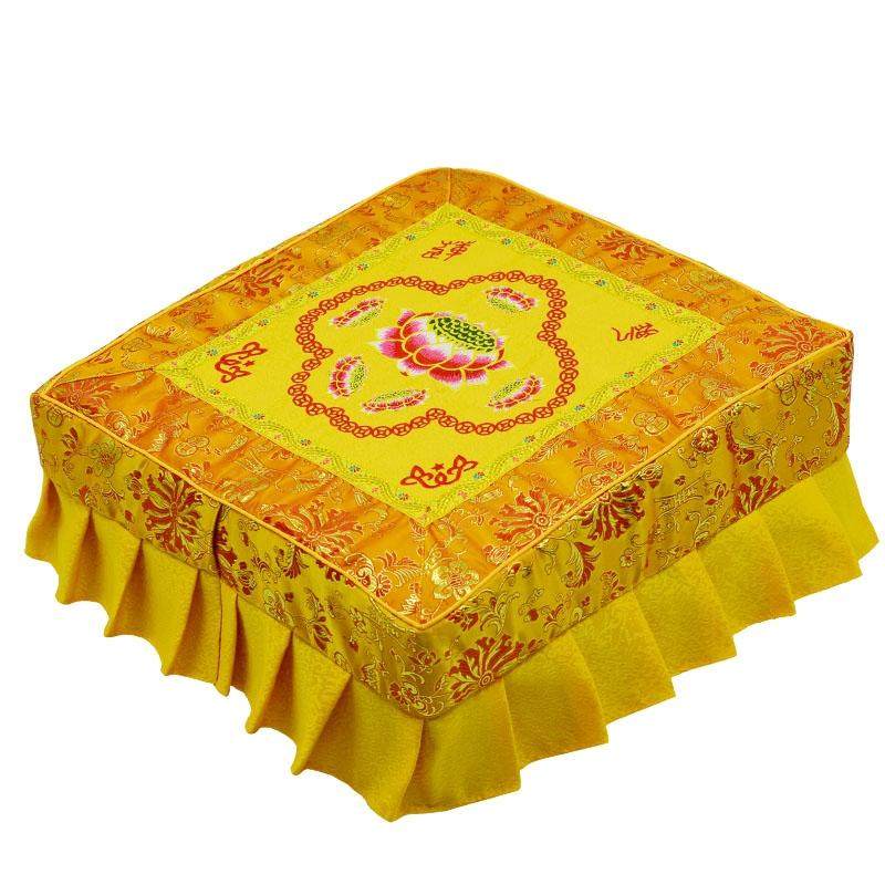 刺绣莲花拜垫佛教用品佛垫跪凳佛堂跪拜蒲团蒲团