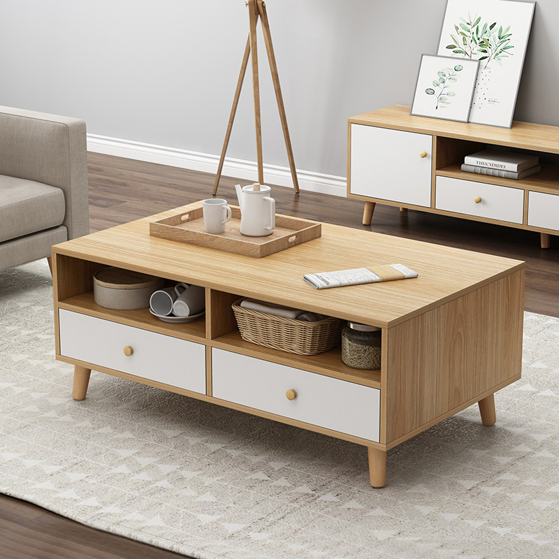 现代客厅小桌子简易仿实木茶几创意木质小户型茶桌小茶台 - 赛杉家具