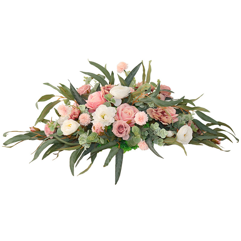 新款婚礼仿真复古桌花舞台背景迎宾花桌花婚礼堂花点高档宴会厅