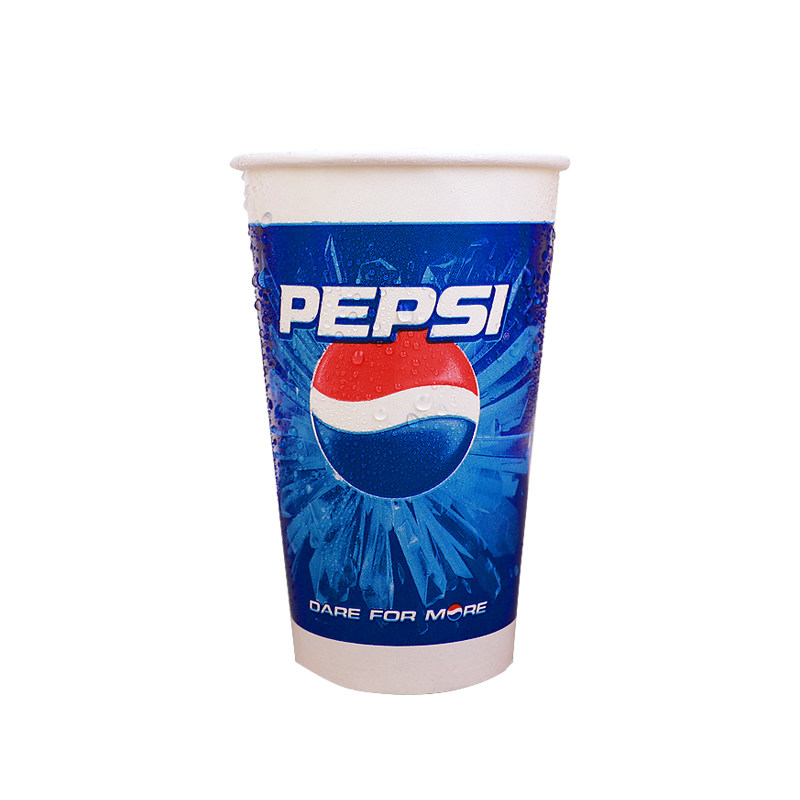 加厚可乐杯子带盖双淋膜一次性百事可乐纸杯冷饮杯1000只装可定制