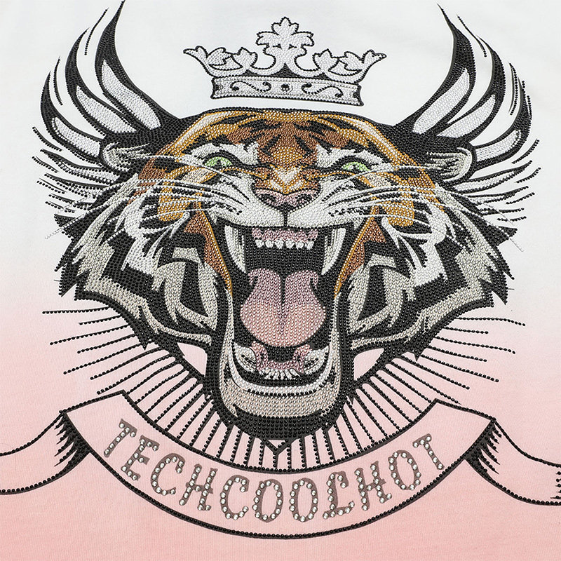 直播间专享tch轻奢潮牌虎头烫钻变色恤男女同t恤