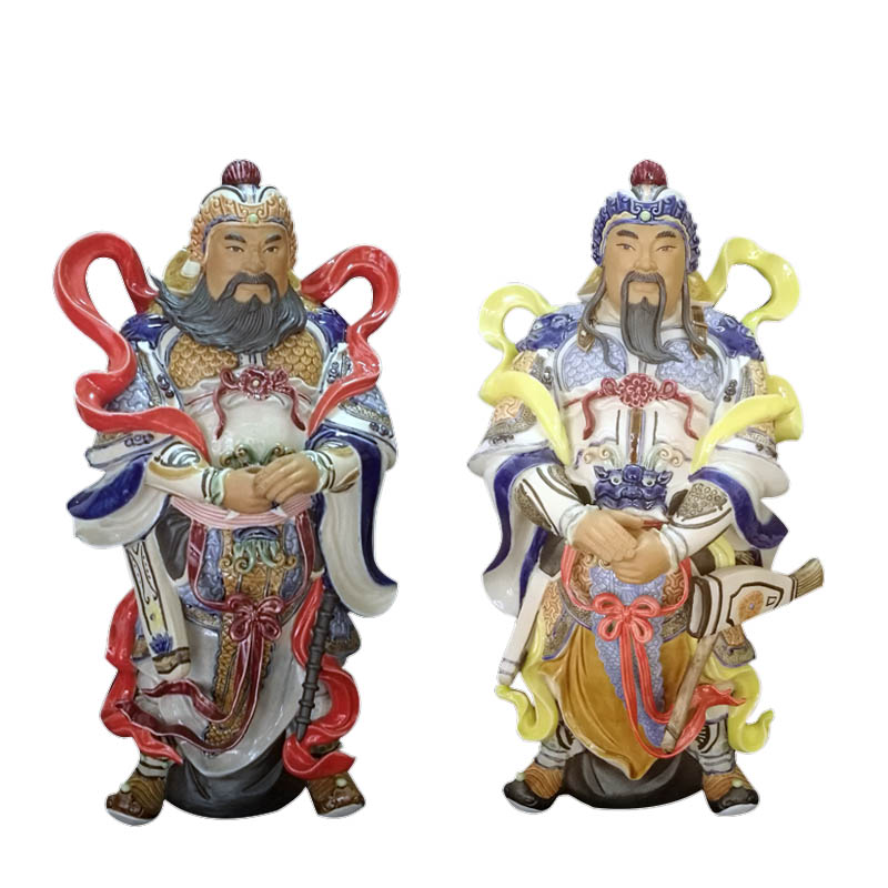 陶瓷门神摆件尉迟恭秦叔宝镇宅辟邪招摆件