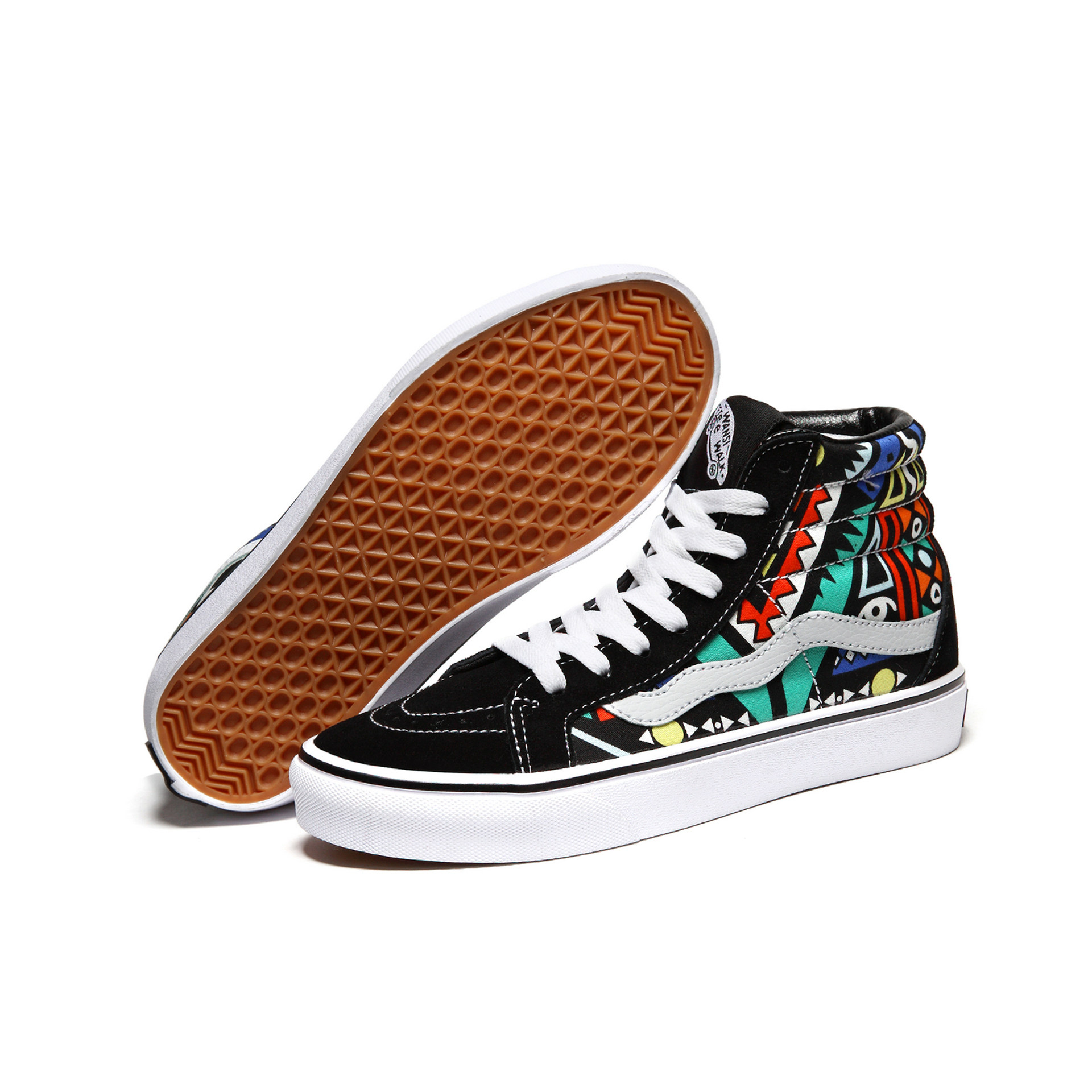 wans官网万斯高男鞋sk8休闲百搭涂鸦帆布板鞋女帆布鞋