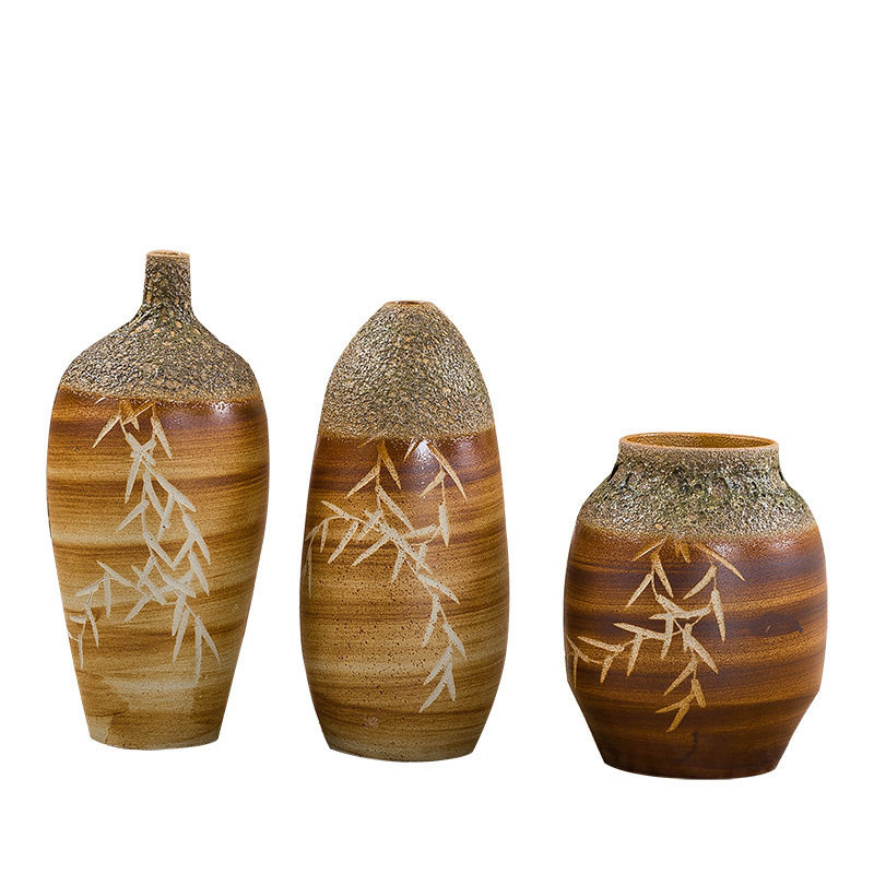 陶瓷灰色泡泡工艺品花瓶手工拉坯雕刻景德镇高温花瓶