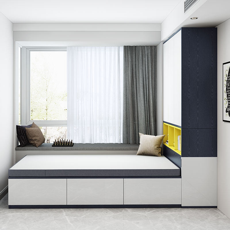 榻榻米床高箱储物收纳单人床独特男孩现代青少年1.2米板式床