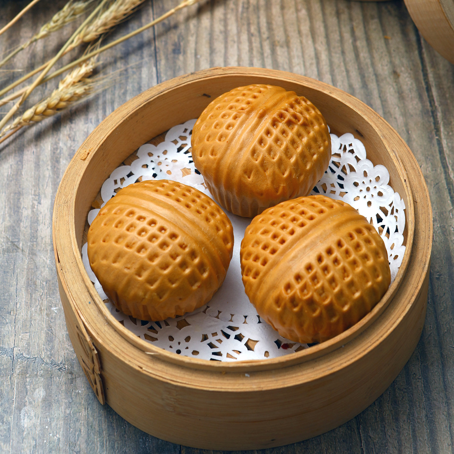 广式沙包商用600g12速食方便流心流沙核桃包子包点